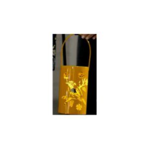 Marigold Outdoor Solar Metal Lantern with Floral Cut-Out Design Brand New NIB